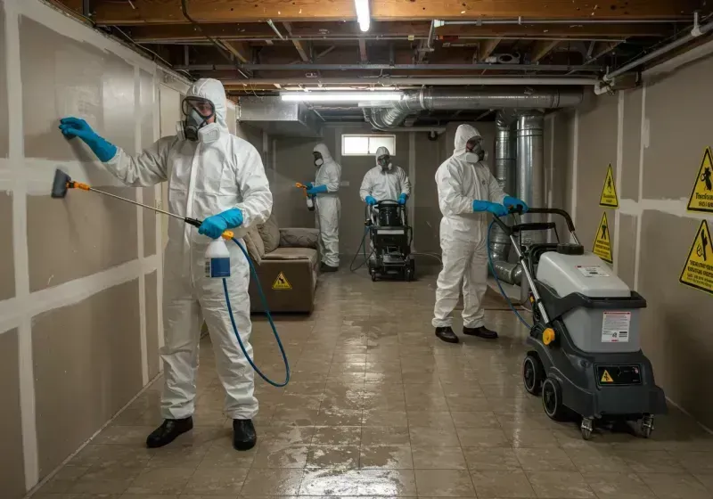 Basement Moisture Removal and Structural Drying process in Kanabec County, MN